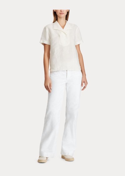 Women's Ralph Lauren Mid-Rise Flare Cotton Pants | 946573KXM